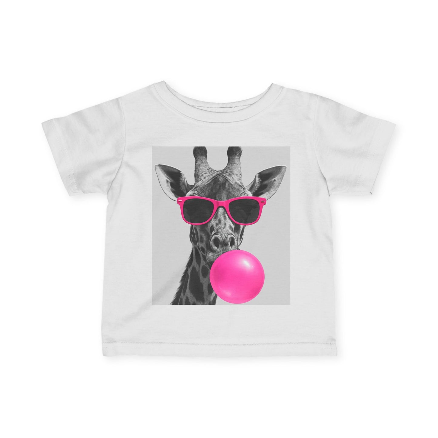 Giraffe Bubblegum Infant Tee, Cute Baby Shirt, Unique Toddler Gift, Kids Fashion, Fun Playtime Outfit, Adorable Baby Wear