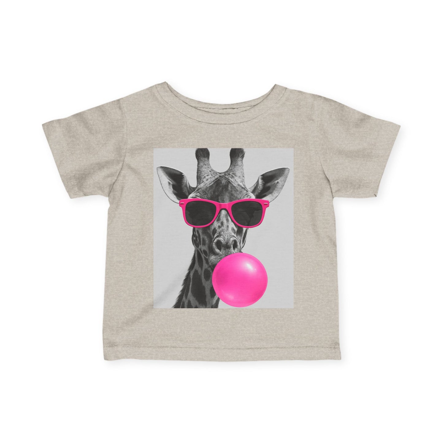 Giraffe Bubblegum Infant Tee, Cute Baby Shirt, Unique Toddler Gift, Kids Fashion, Fun Playtime Outfit, Adorable Baby Wear