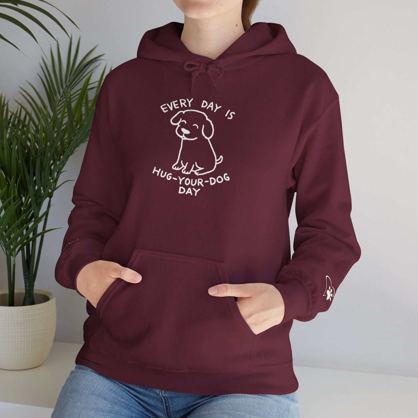 Dog Lover Hoodie - Every Day is Hug Your Dog Day Sweatshirt, Pet Owner Gift, Animal Lover Apparel, Cozy Casual Wear, Dog Mom And Dad Merchandise