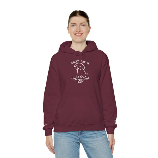 Dog Lover Hoodie - Every Day is Hug Your Dog Day Sweatshirt, Pet Owner Gift, Animal Lover Apparel, Cozy Casual Wear, Dog Mom And Dad Merchandise