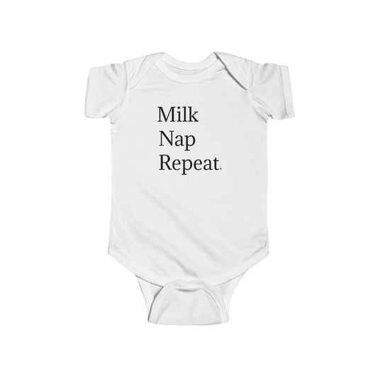 Milk Nap Repeat Infant Bodysuit, Cute Baby Outfit, Newborn Gift, Baby Shower Essential, Infant Apparel