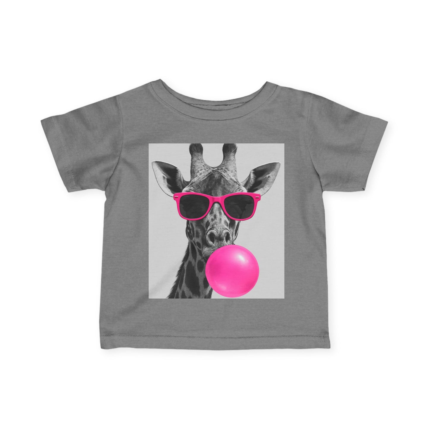 Giraffe Bubblegum Infant Tee, Cute Baby Shirt, Unique Toddler Gift, Kids Fashion, Fun Playtime Outfit, Adorable Baby Wear