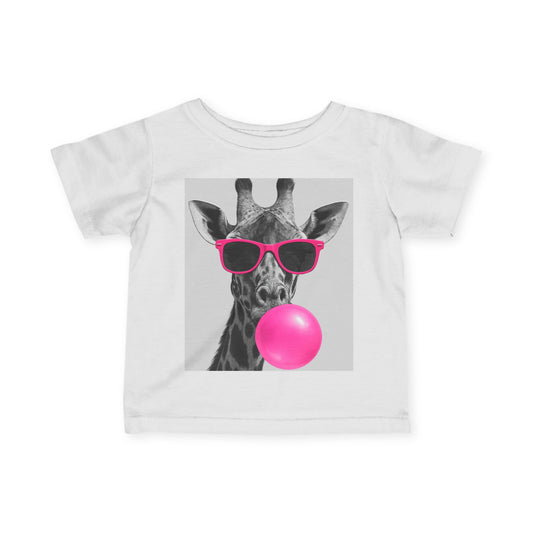 Giraffe Bubblegum Infant Tee, Cute Baby Shirt, Unique Toddler Gift, Kids Fashion, Fun Playtime Outfit, Adorable Baby Wear