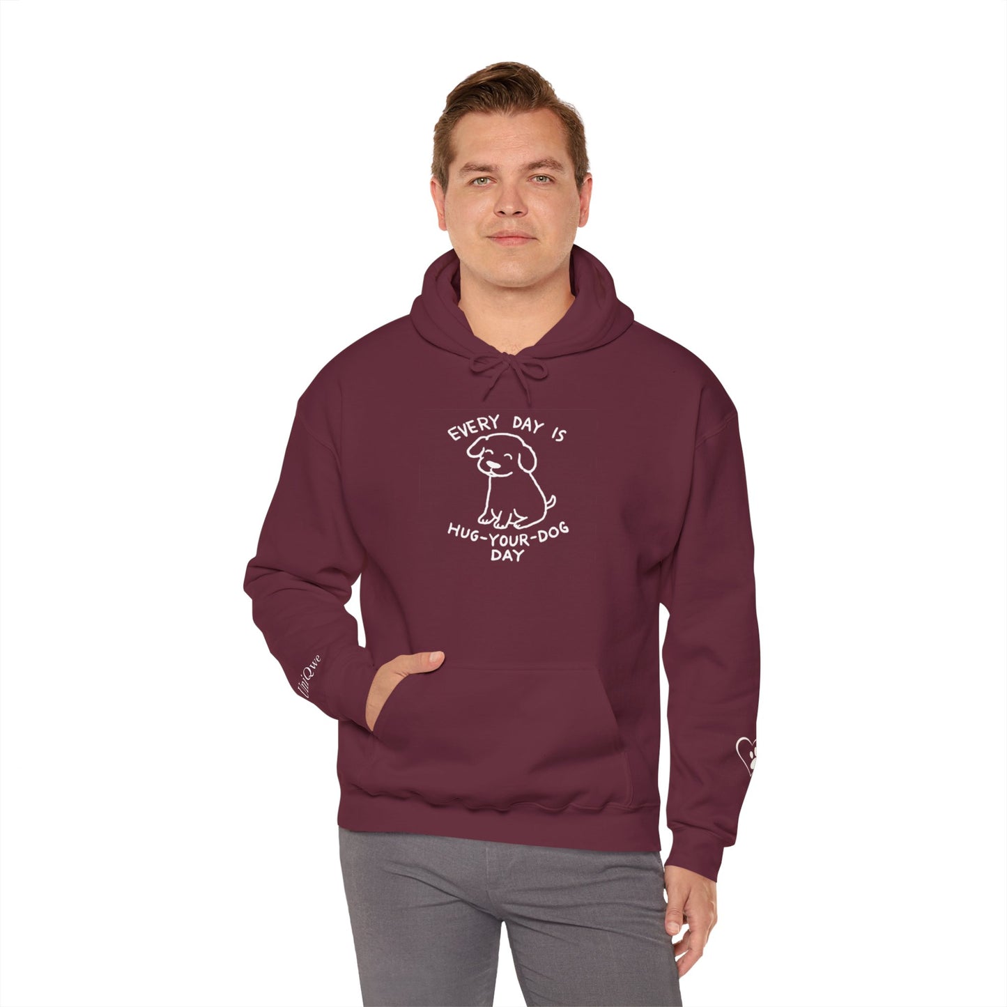 Dog Lover Hoodie - Every Day is Hug Your Dog Day Sweatshirt, Pet Owner Gift, Animal Lover Apparel, Cozy Casual Wear, Dog Mom And Dad Merchandise