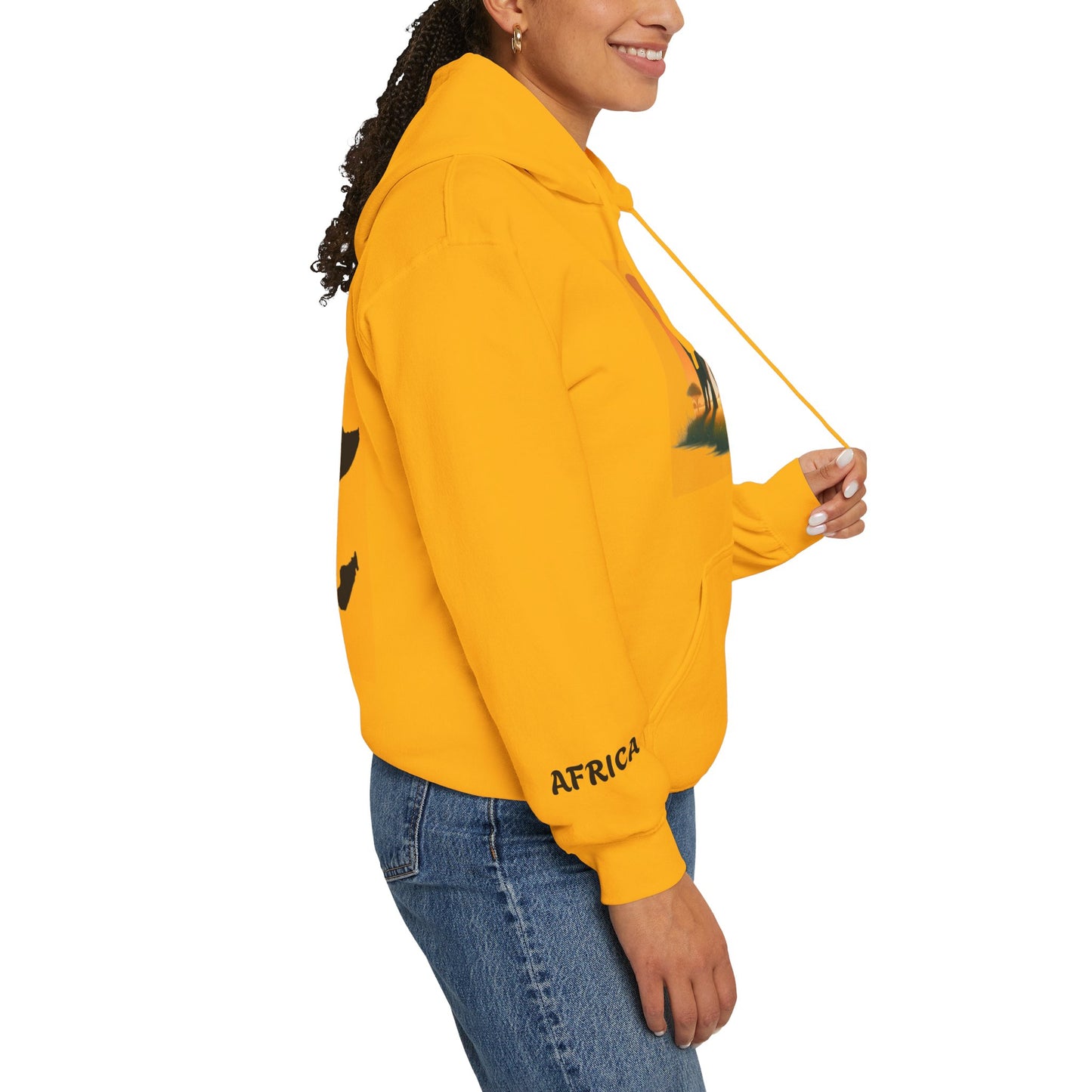 African Elephant Sunset Unisex Hoodie, Comfortable Sweatshirt, Unique Gift for Nature Lovers, Cozy Layering Piece, Travel Apparel