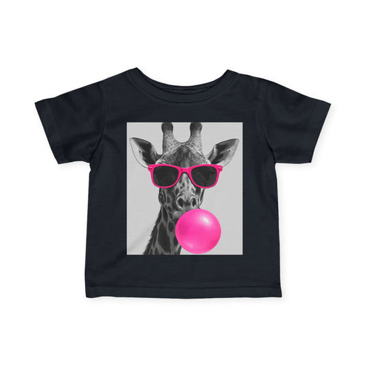 Giraffe Bubblegum Infant Tee, Cute Baby Shirt, Unique Toddler Gift, Kids Fashion, Fun Playtime Outfit, Adorable Baby Wear